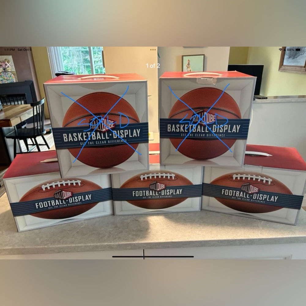 BRAND NEW Display Boxes-Only (3) Football sized or for your own Creation! (iii)